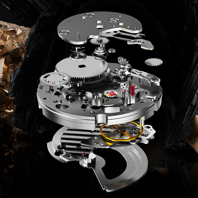 BONEST GATTI Barrel shaped Skeleton Sapphire Crystal CITIZEN Movement Watch BG9905