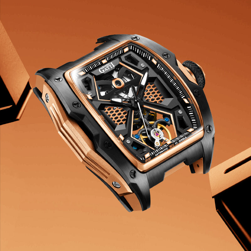 BONEST GATTI Automatic Skeleton Movement Barrel shaped Case Luminous BG5501