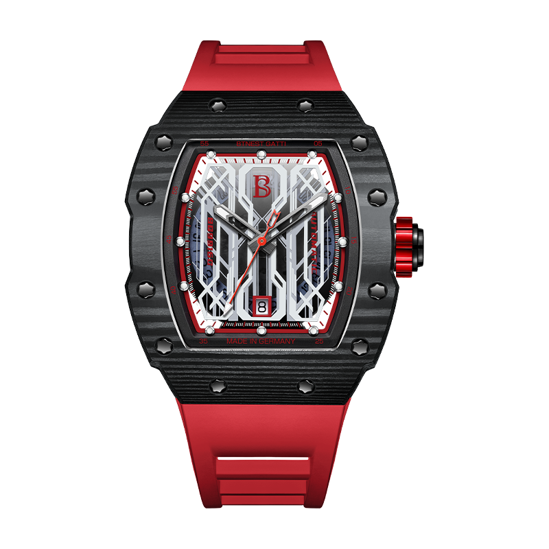 BONEST GATTI Mens Watch Sapphire Carbon Fiber 42H Automatic Citizen Movement Round Shaped Case BG9916