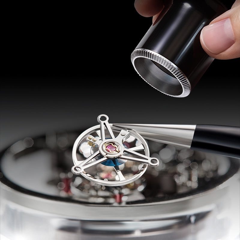 BONEST GATTI Automatic Tourbillon Movement Transparent K9 Crystal Case Skeleton Dial Sapphire Watch Crystal Rainbow Bezel K9 Crystal Bracelet 3ATM Waterproof Luminous BG7002