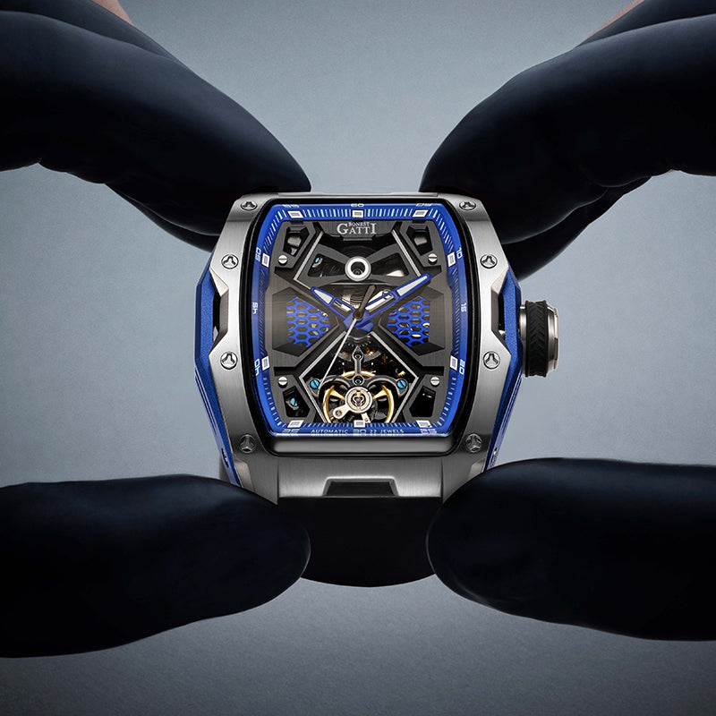 BONEST GATTI Automatic Skeleton Movement Barrel shaped Case Luminous BG5501