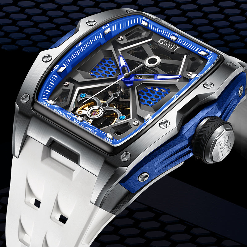 BONEST GATTI Automatic Skeleton Movement Barrel shaped Case Luminous BG5501