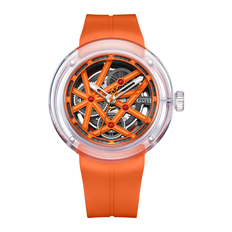 BONEST GATTI Automatic Movement Round Optical Glass Barrel shaped Case Luminous BG7702