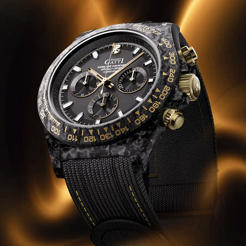BONEST GATTI Carbon Fiber Automatic Chronograph Watch Self Wind Sapphire Crystal Luminous Waterproof Men Watch BG9010BONEST GATTI Carbon Fiber Automatic Chronograph Watch Self Wind Sapphire Crystal Luminous Waterproof Men Watch BG9010