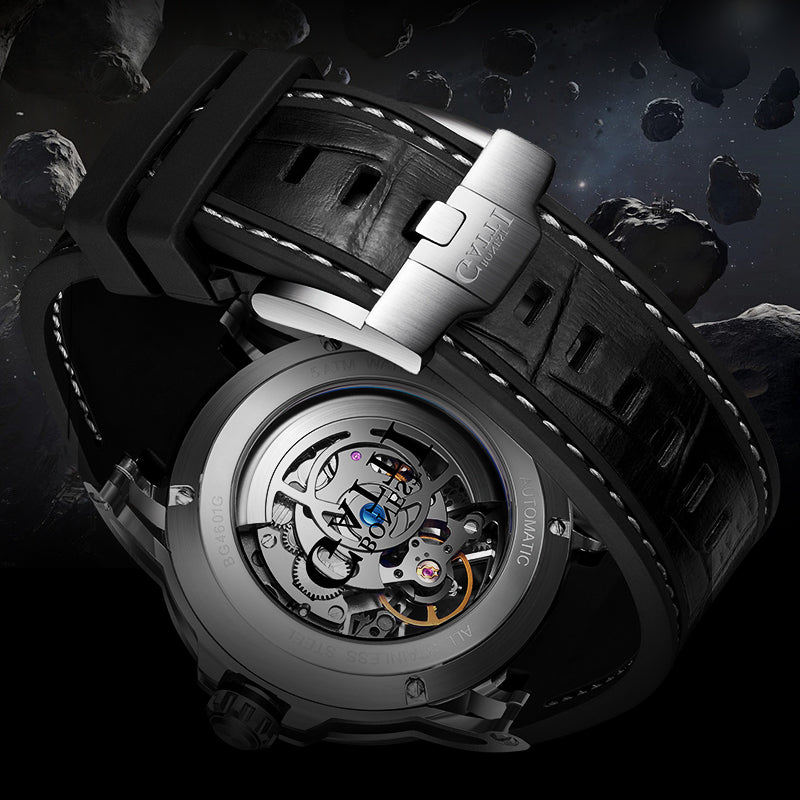 BONEST GATTI SkeletonDial Citizen Movement Sapphire Mirror Round Shaped BG-4601