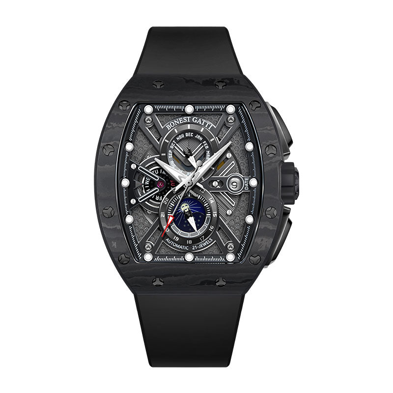 BG9007 Automatic Carbon Fiber case sapphire crystal glass men’s watch with multi function