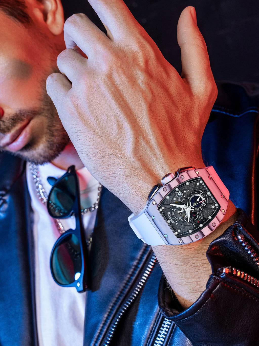 BG9007 Automatic Carbon Fiber case sapphire crystal glass men’s watch with multi function