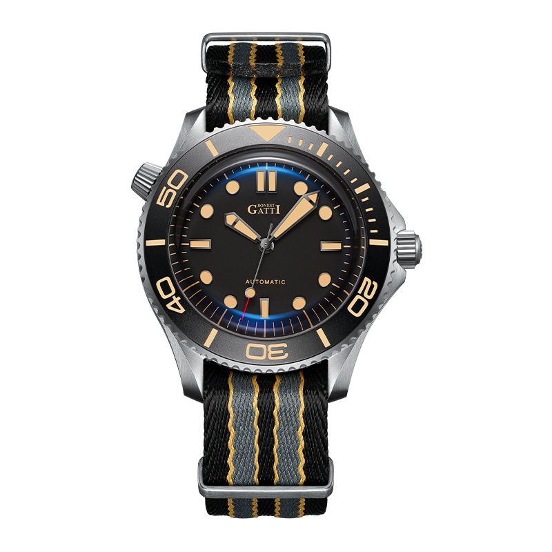 BONEST GATTI Automatic Movement Round Shaped Titanium Alloy Case Sapphire Crystal Nylon Strap Milanese Mesh Bracelet 3ATM Waterproof Luminous BG8001