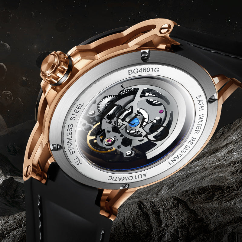 BONEST GATTI SkeletonDial Citizen Movement Sapphire Mirror Round Shaped BG-4601