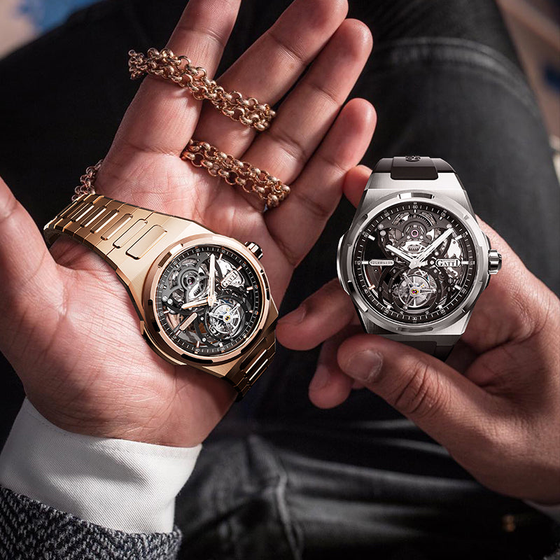 BONEST GATTI Automatic Tourbillon Watch Skeleton Self Wind 80H Power Reserve Sapphire Crystal Luminous Watch BG7004