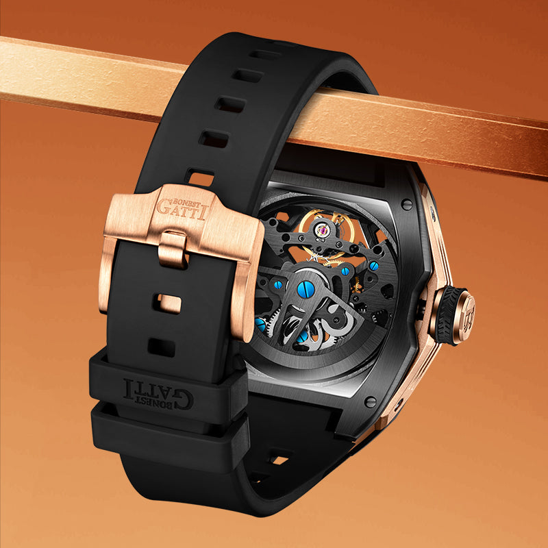 BONEST GATTI Automatic Skeleton Movement Barrel shaped Case Luminous BG5501