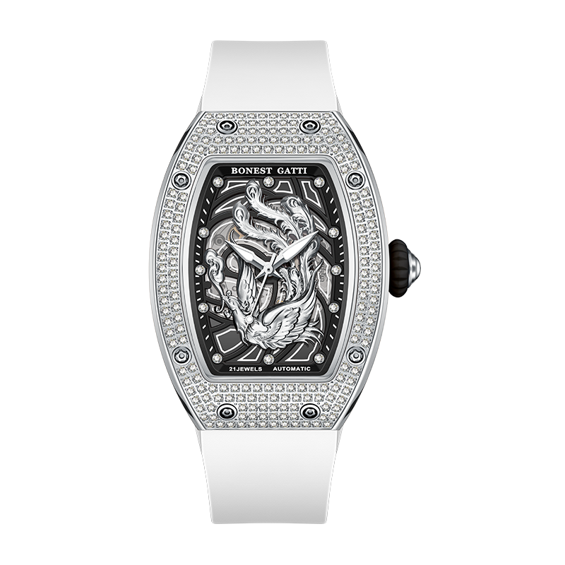 BONEST GATTI Barrel Dragon & Phoenix Couple Watch Automatic Mechanical Movement Luminous BG9910