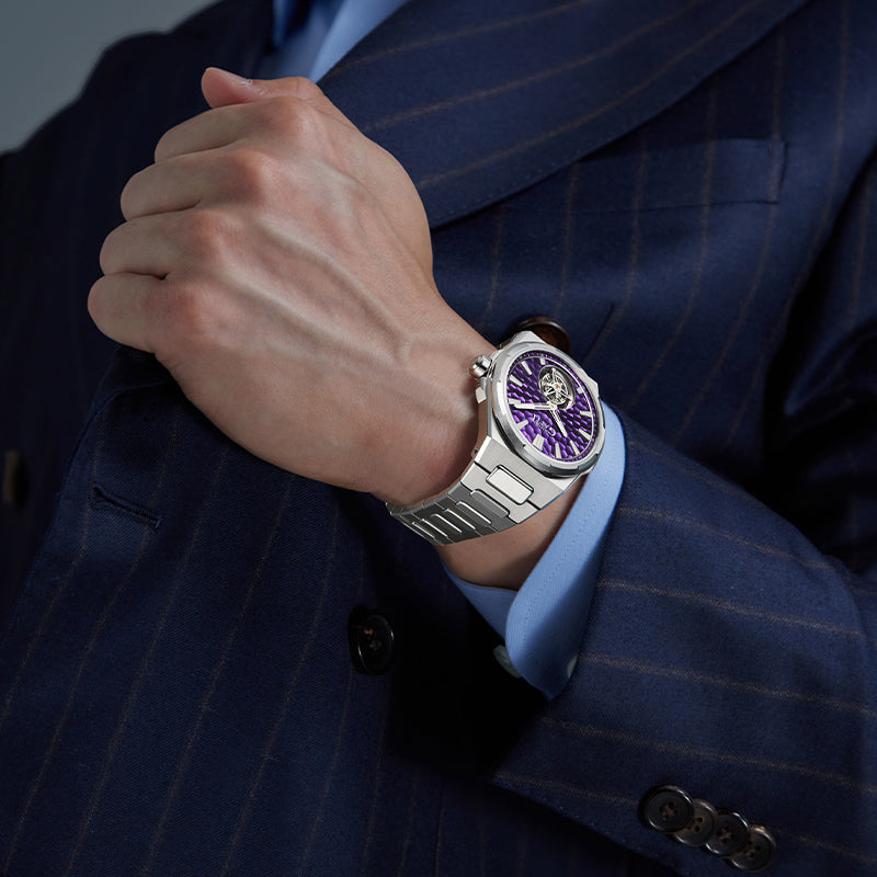 BONEST GATTI Hammer Pattern Automatic Tourbillon Watch Self Wind 80H Power Reserve Sapphire Crystal Luminous Watch BG7005