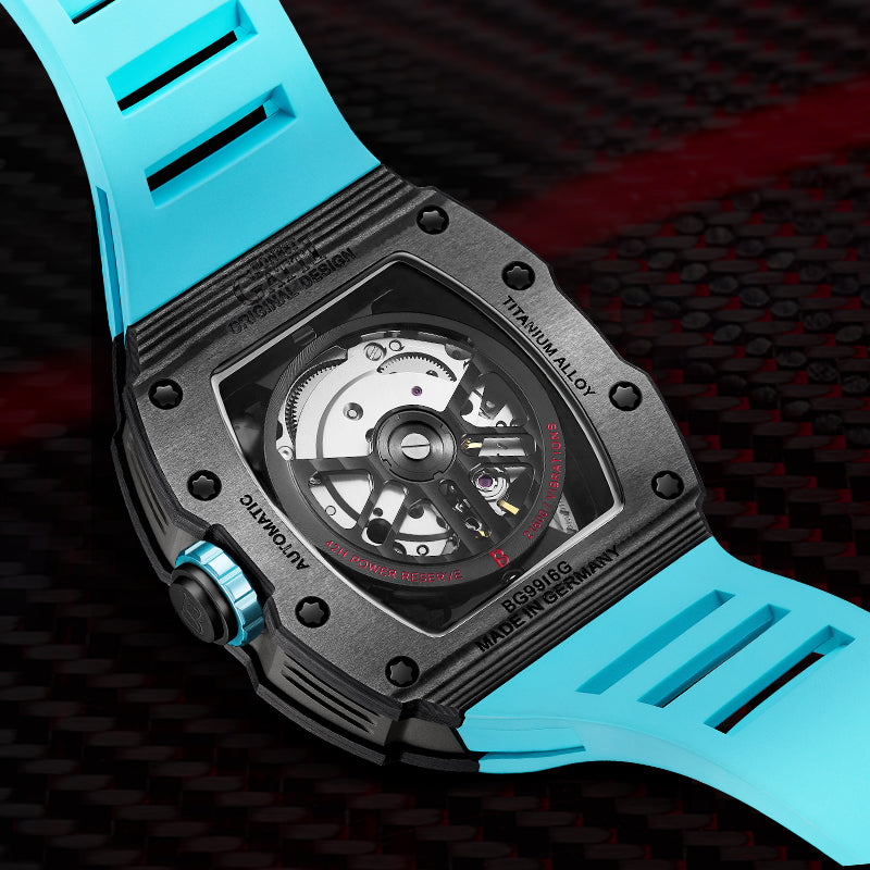 BONEST GATTI Mens Watch Sapphire Carbon Fiber 42H Automatic Citizen Movement Round Shaped Case BG9916