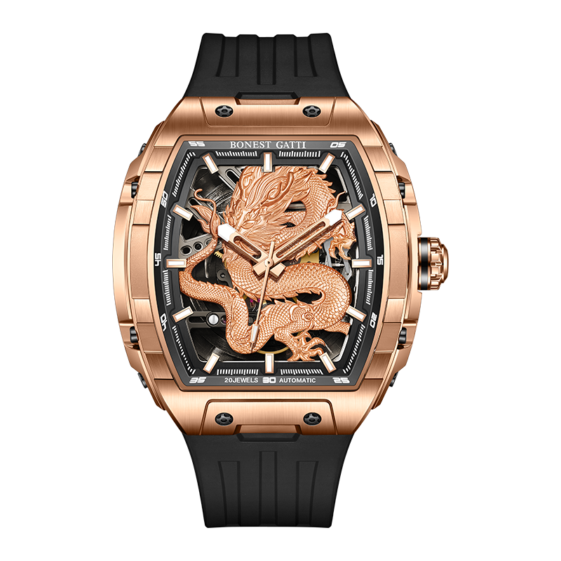 BONEST GATTI Barrel Dragon Men's Automatic Mechanical Watch Luminous GB5606