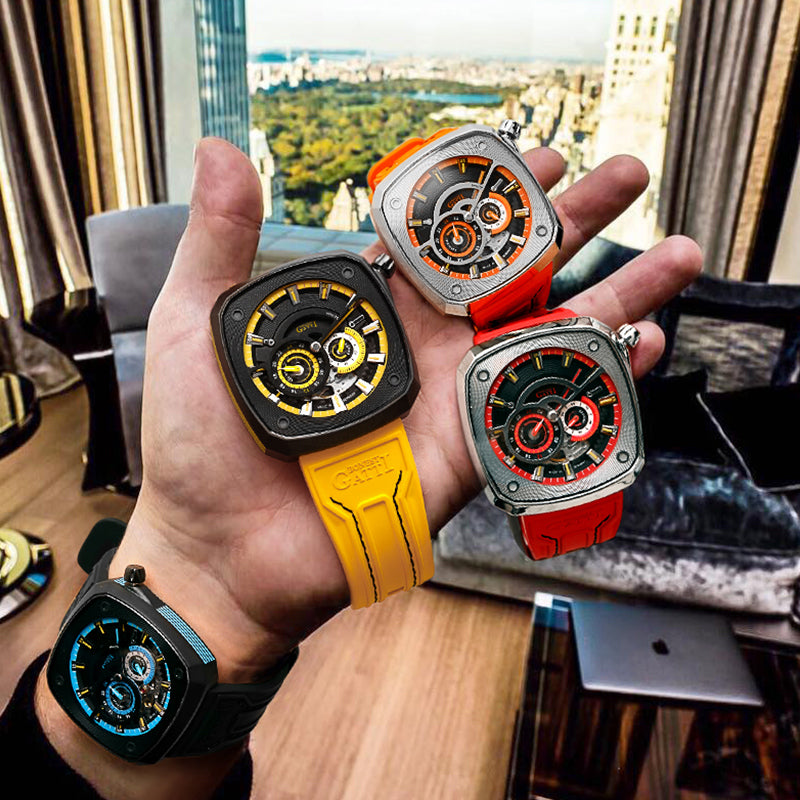 BONEST GATTI Automatic Skeleton Movement Square shaped Case Luminous BG6601-A