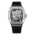 BONEST GATTI Barrel shaped Skeleton Sapphire Crystal CITIZEN Movement Watch BG9905