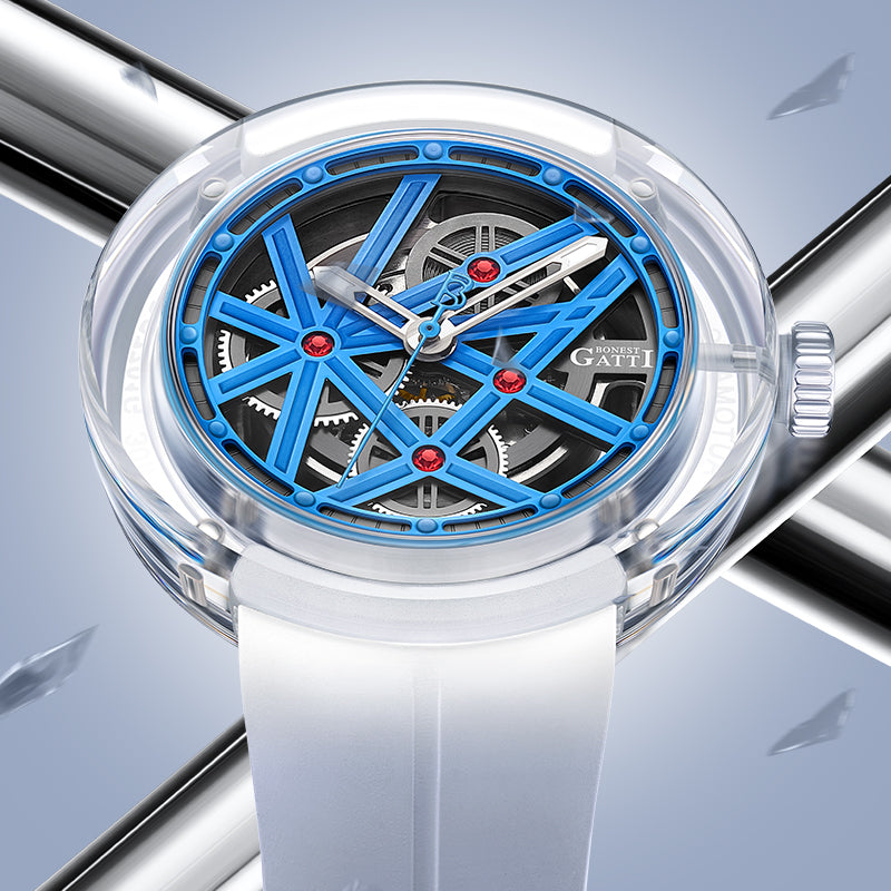 BONEST GATTI Automatic Movement Round Optical Glass Barrel shaped Case Luminous BG7702