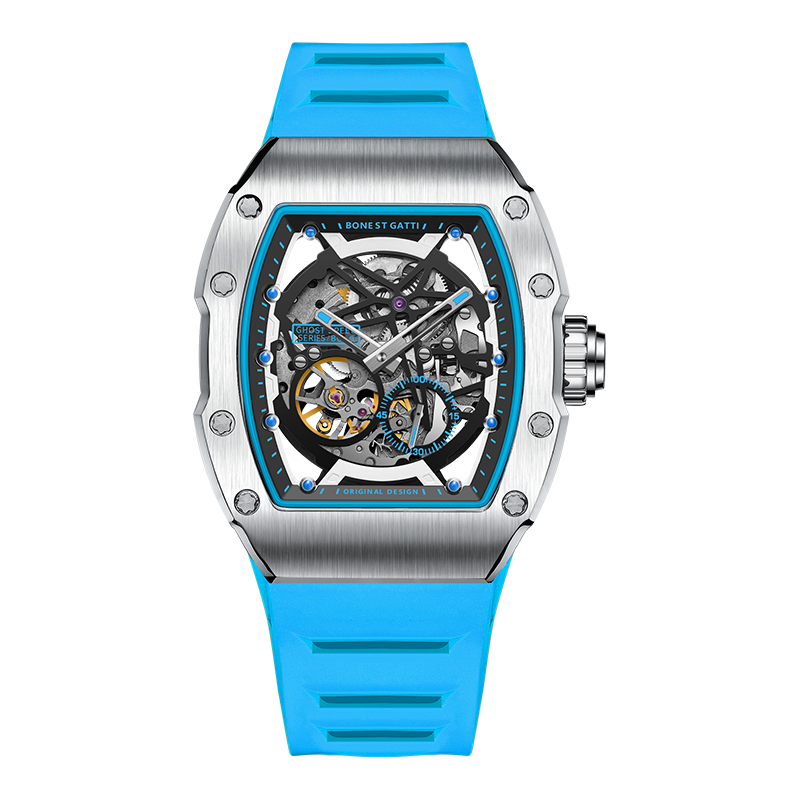 BONEST GATTI CITIZEN Skeleton Automatic Mechanical Movement Sapphire Barrel shaped Case Luminous BG9901-A
