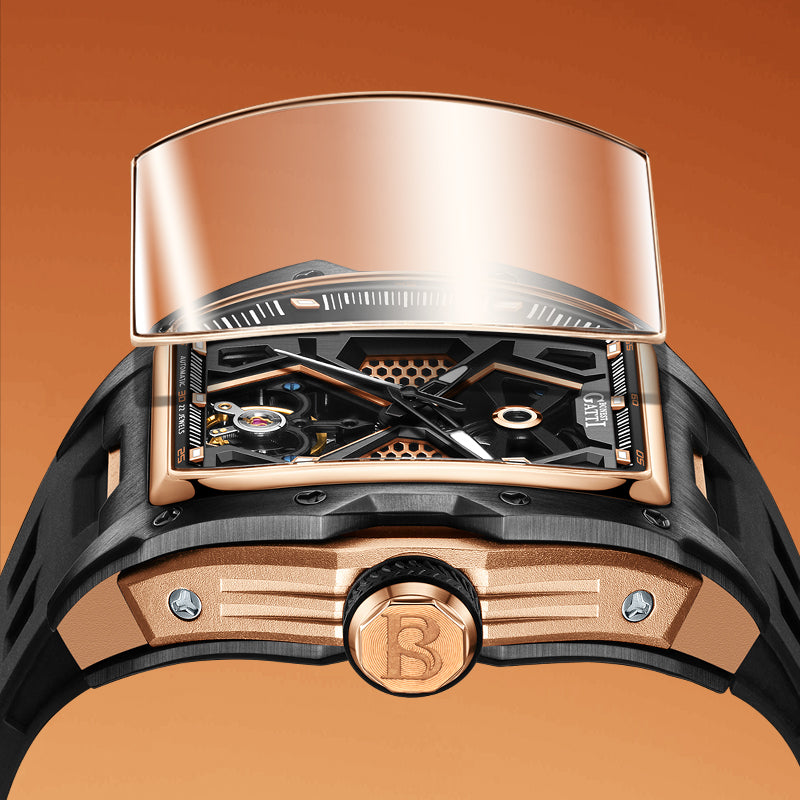 BONEST GATTI Automatic Skeleton Movement Barrel shaped Case Luminous BG5501