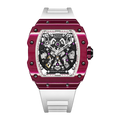 BONEST GATTI Carbon Fiber Titanium Alloy Case Barrel shaped watch Skeleton Movement Watch BG9906
