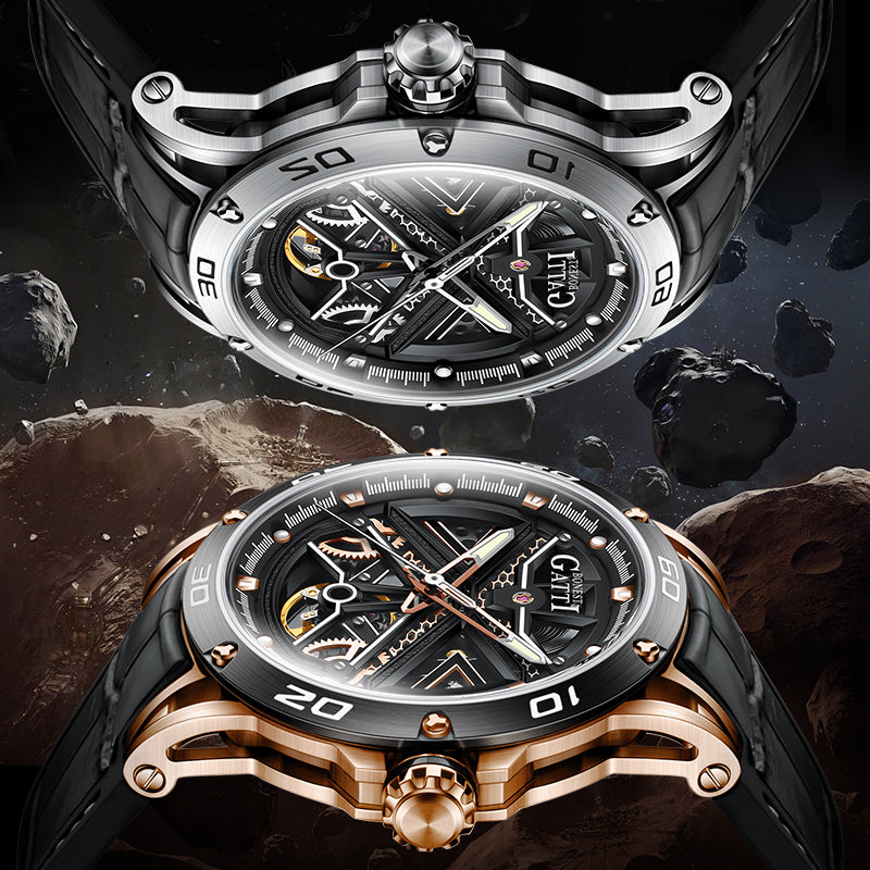 BONEST GATTI SkeletonDial Citizen Movement Sapphire Mirror Round Shaped BG-4601