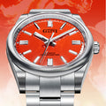 BONEST GATTI Automatic Men Watch Ice Crack Pattern Dial Self Wind Movement Sapphire Crystal Business Watch BG8015