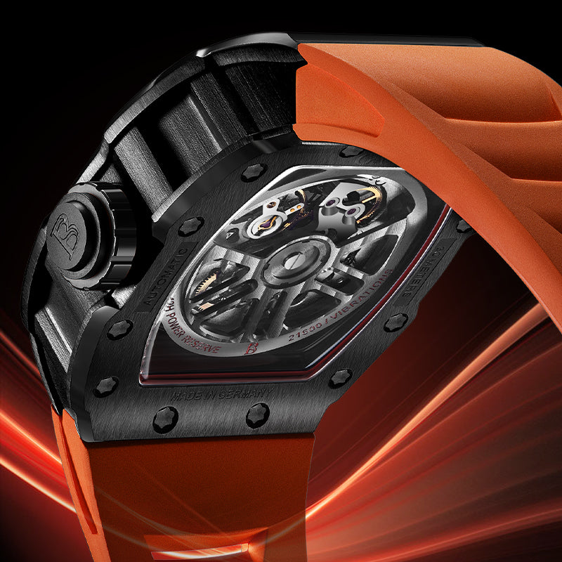 BONEST GATTI CITIZEN Skeleton Automatic Mechanical Movement Sapphire Barrel shaped Case Luminous BG9901-A