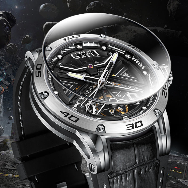 BONEST GATTI SkeletonDial Citizen Movement Sapphire Mirror Round Shaped BG-4601