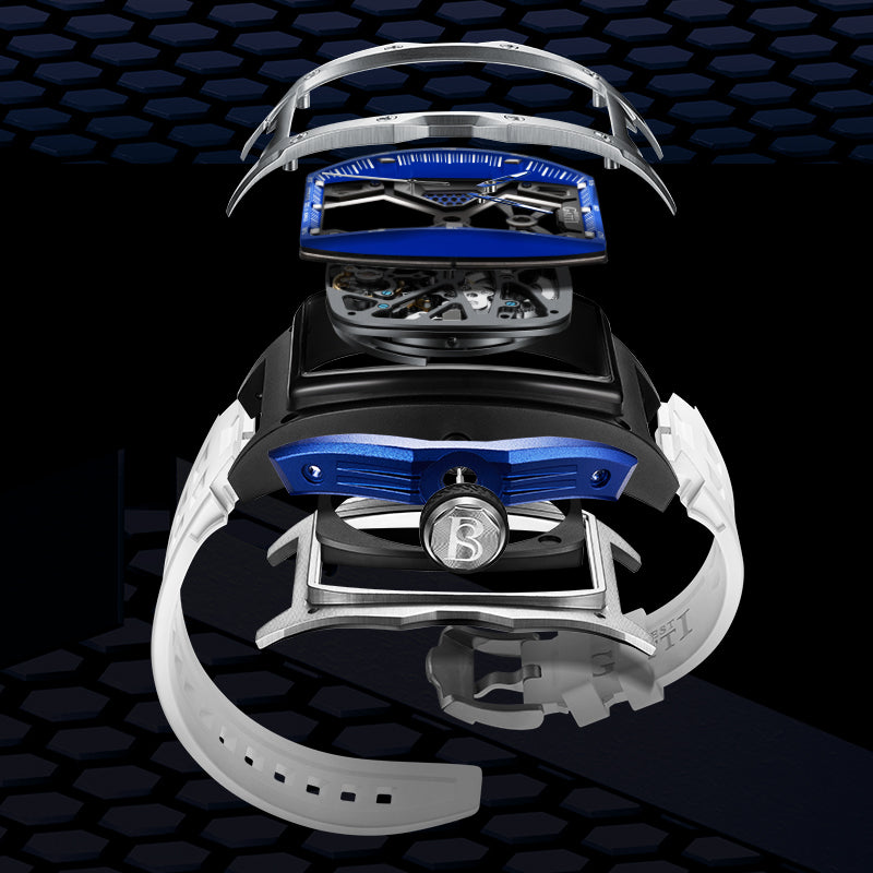 BONEST GATTI Automatic Skeleton Movement Barrel shaped Case Luminous BG5501