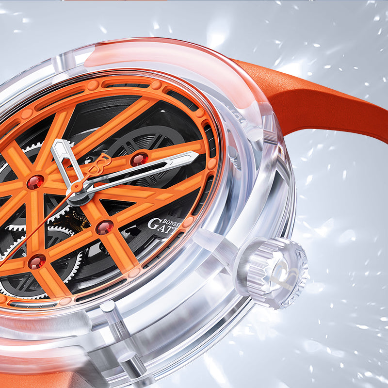 BONEST GATTI Automatic Movement Round Optical Glass Barrel shaped Case Luminous BG7702