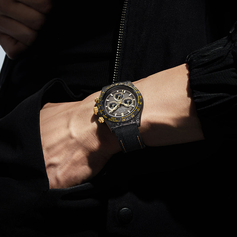 BONEST GATTI Carbon Fiber Automatic Chronograph Watch Self Wind Sapphire Crystal Luminous Waterproof Men Watch BG9010BONEST GATTI Carbon Fiber Automatic Chronograph Watch Self Wind Sapphire Crystal Luminous Waterproof Men Watch BG9010