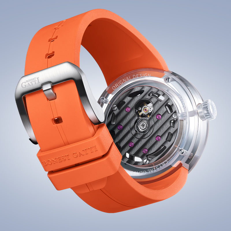 BONEST GATTI Automatic Movement Round Optical Glass Barrel shaped Case Luminous BG7702