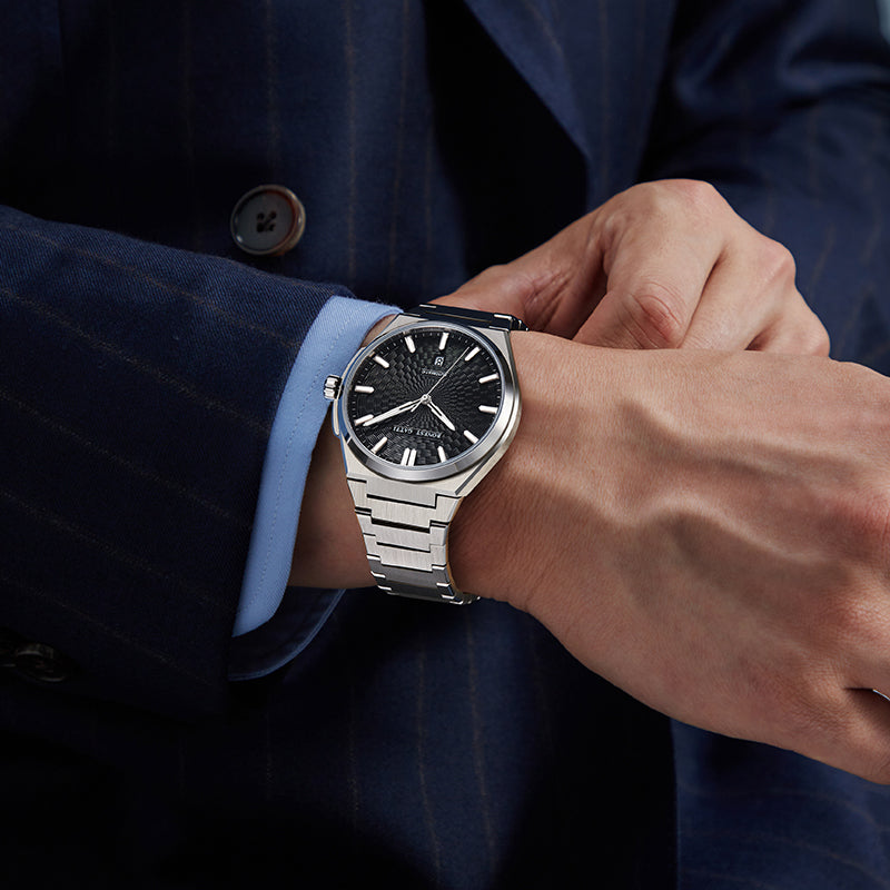 BONEST GATTI Automatic Men Watch Guilloché Pattern Date Display Self Wind Movement Sapphire Crystal Luminous Business Watch BG8012
