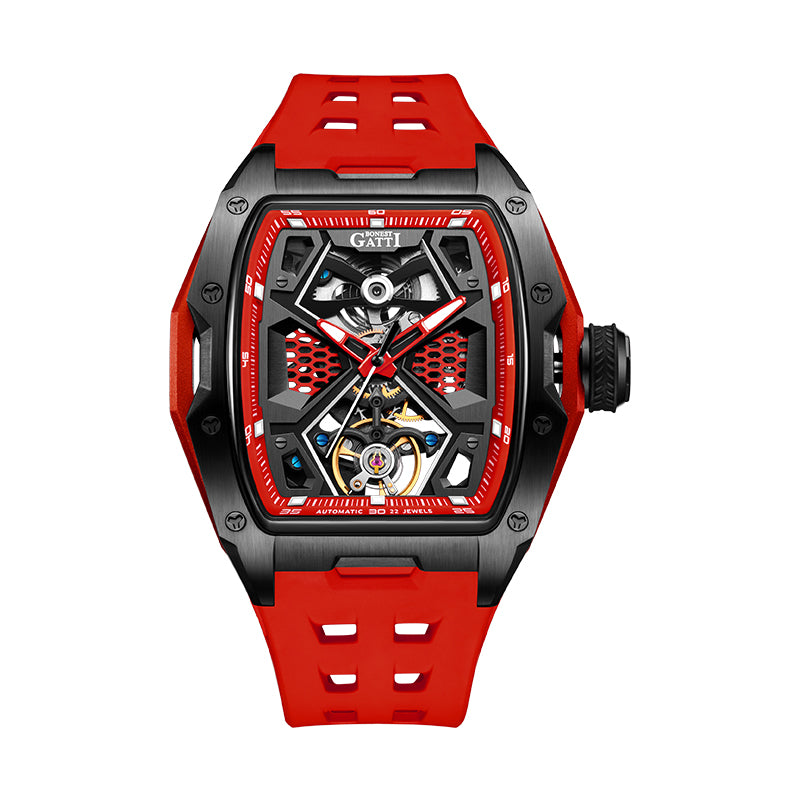 BONEST GATTI Automatic Skeleton Movement Barrel shaped Case Luminous BG5501