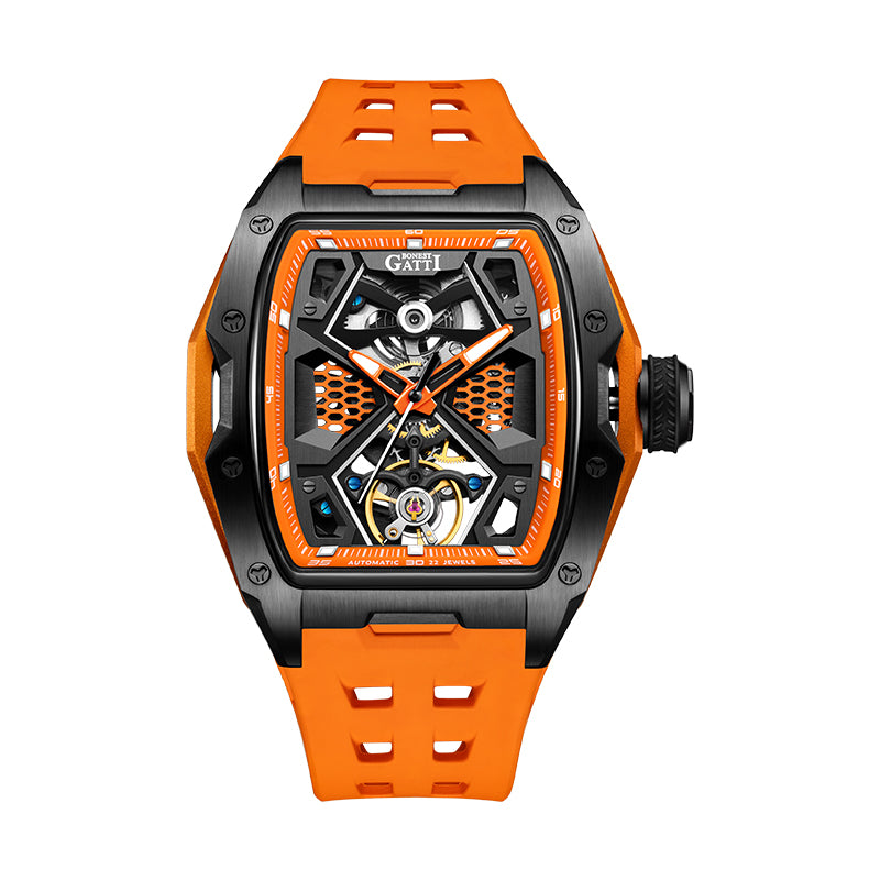 BONEST GATTI Automatic Skeleton Movement Barrel shaped Case Luminous BG5501