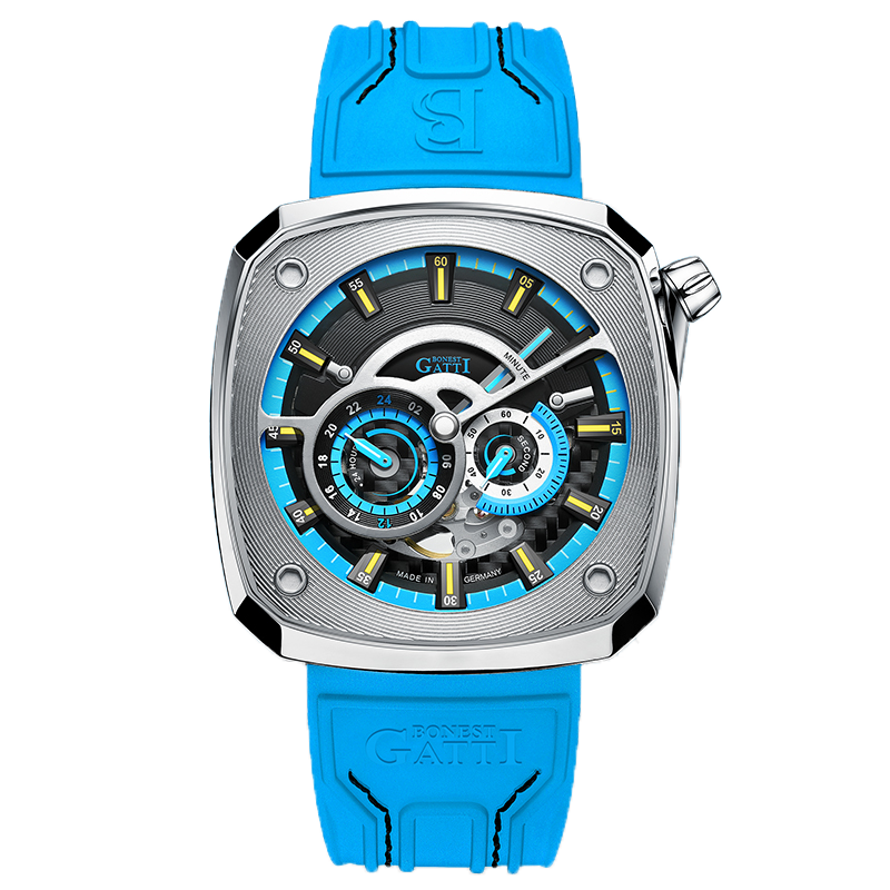 BONEST GATTI Automatic Skeleton Movement Square shaped Case Luminous BG6601-A