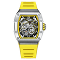 BONEST GATTI Barrel shaped Skeleton Sapphire Crystal CITIZEN Movement Watch BG9903